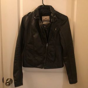Vegan Leather Jacket Hollister Size S